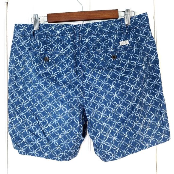 LRL Ralph Lauren 100% Cotton Geometric Circles Denim Drawstring Shorts Sz 10 - Picture 4 of 9